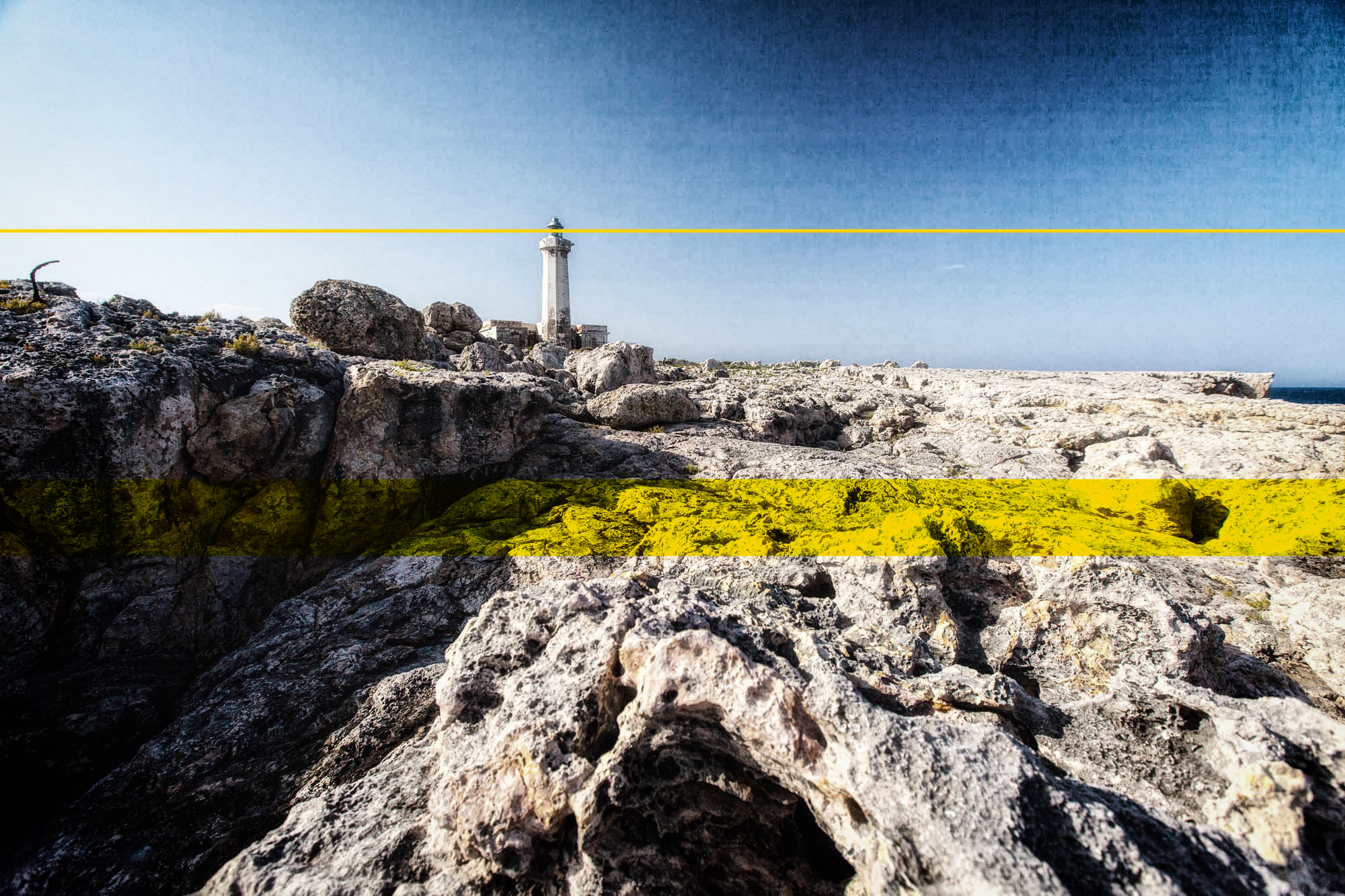 The Lighthouse on the cliff of Murro di Porco in Syracuse, Sicily